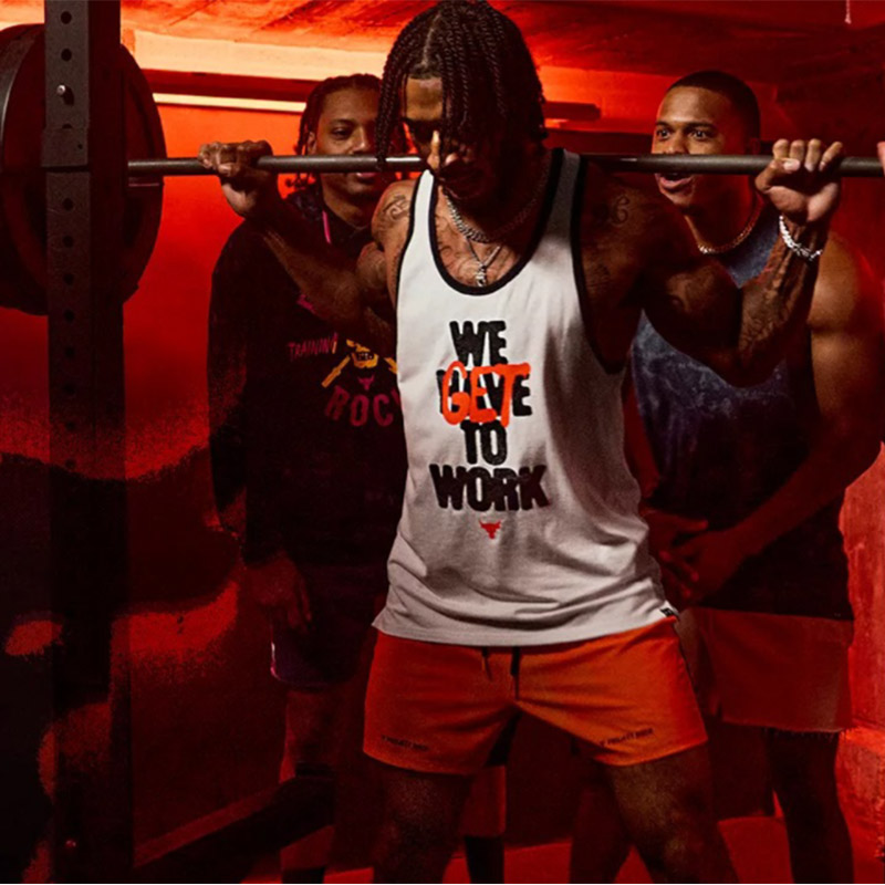 Under Armour Project Rock Get To Work Tank Atlet Beyaz Siyah