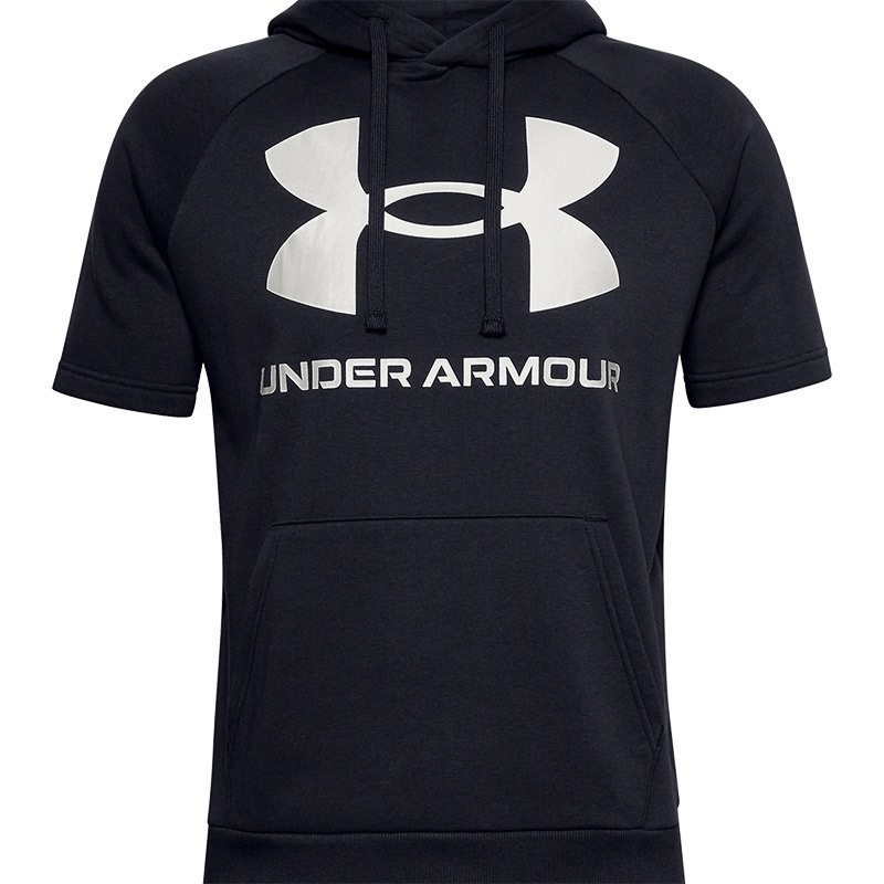 Under Armour Rival Flc Big Logo Ss Hd Kısa Kollu Sweatshirt Siyah