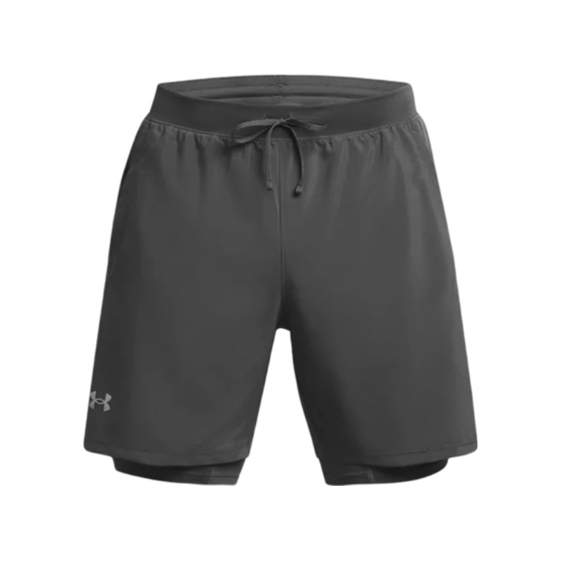 Under Armour UA Launch 7'' 2 in 1 Şort Gri