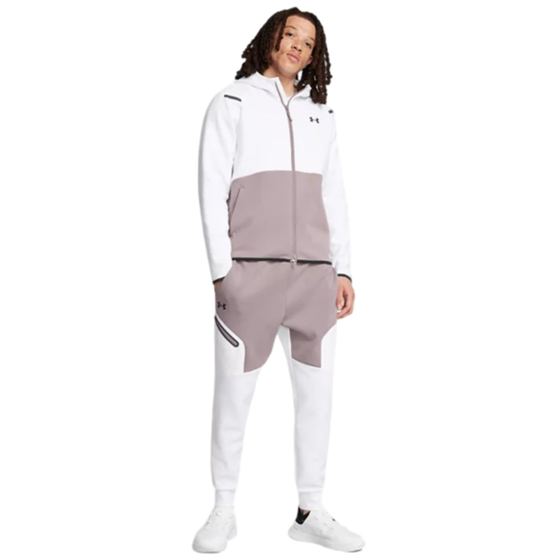 Under Armour Unstoppable Fleece HD EU Tam Fermuarlı Sweatshirt Beyaz Gri