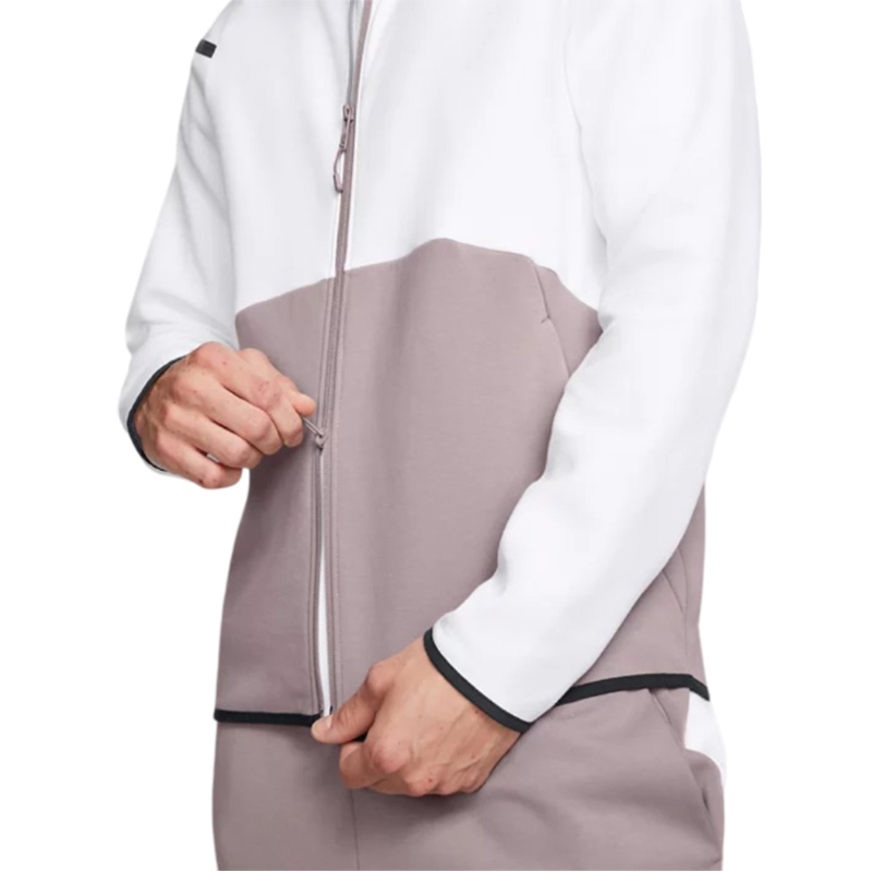 Under Armour Unstoppable Fleece HD EU Tam Fermuarlı Sweatshirt Beyaz Gri