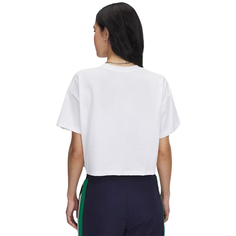 Under Armour Varsity Mix Heavyweight Kadın Kısa Kollu Crop T-Shirt Beyaz