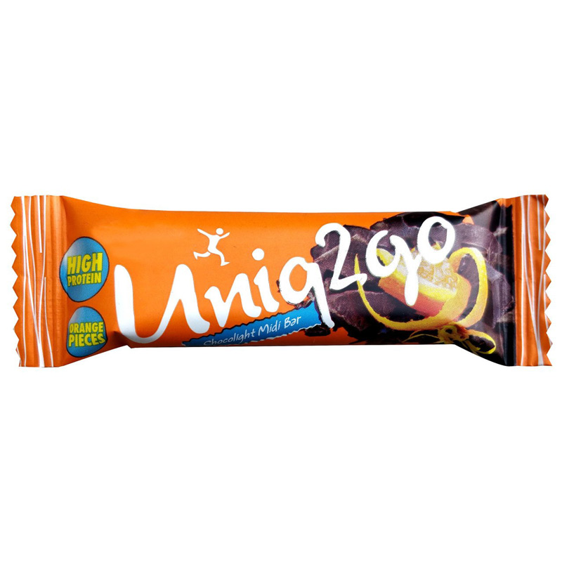 Uniq2go Chocolight Portakal Parçacıklı Protein Midi Bar 40 Gr 16 Adet