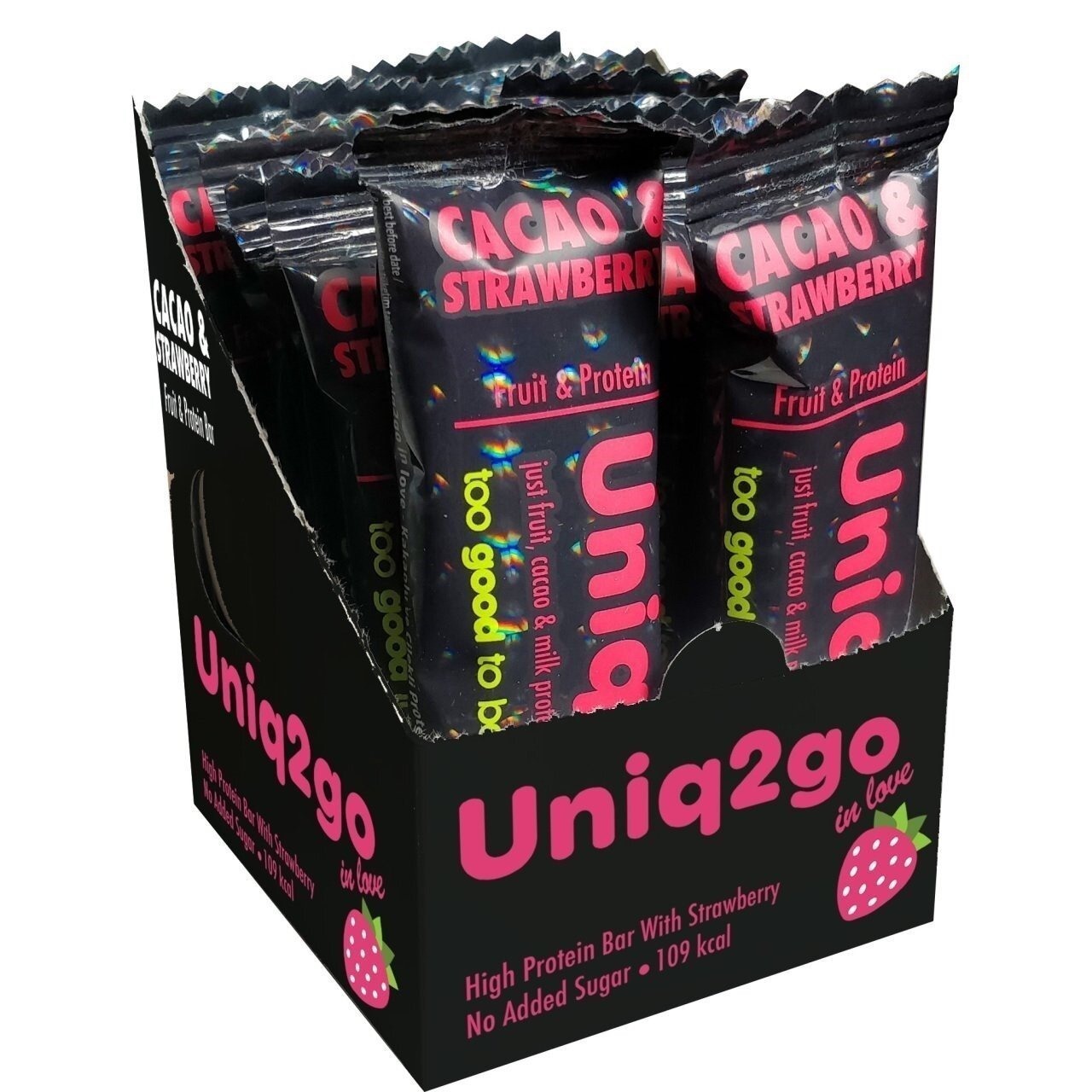 Uniq2go In Love Kakaolu ve Çilekli Protein Bar 32 Gr 12 Adet