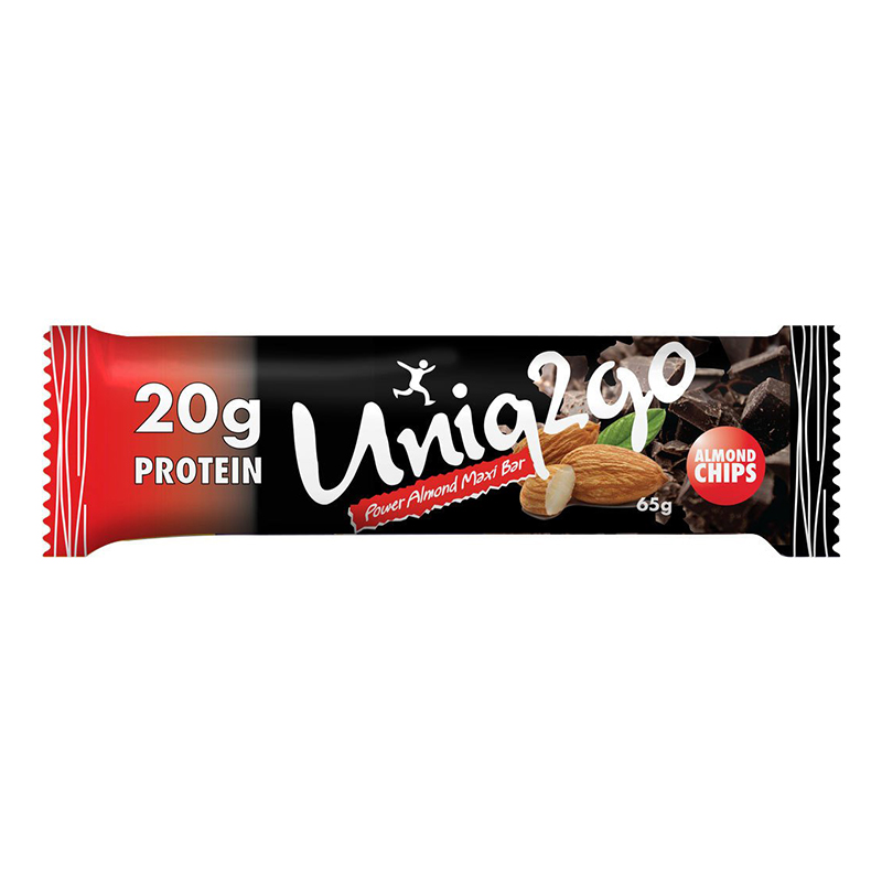 Uniq2go Power Bademli ve Proteinli Maxi Bar 65 Gr 12 Adet