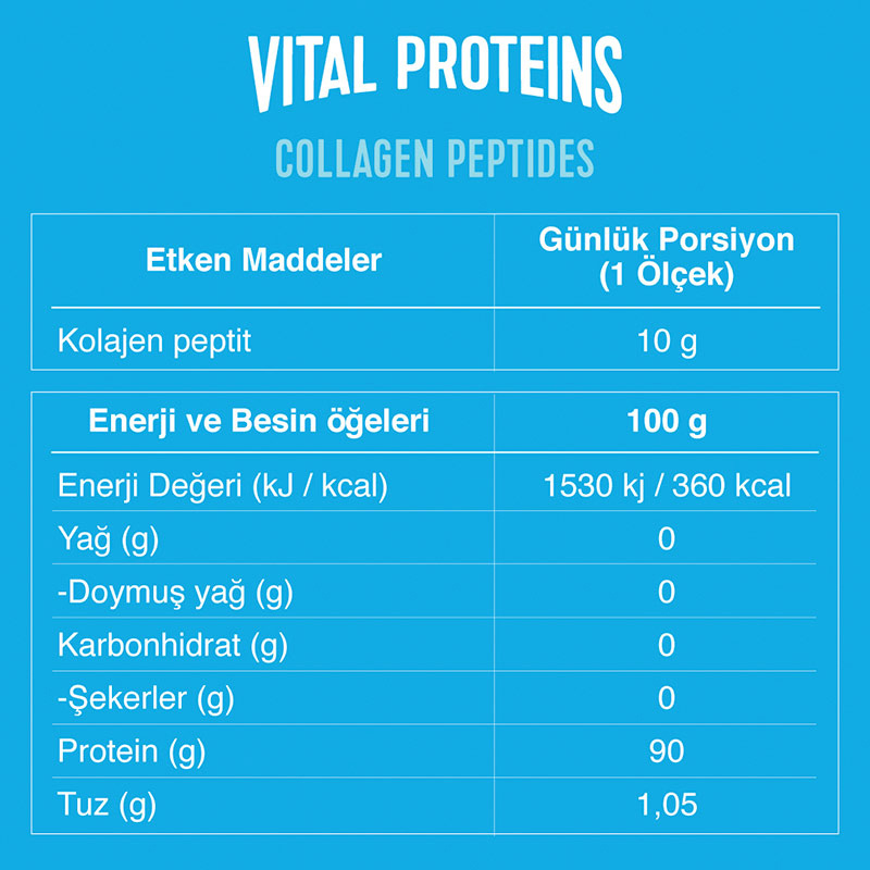 Vital Proteins Collagen Peptides 10 Saşe x 10 Gr Nötr Tat
