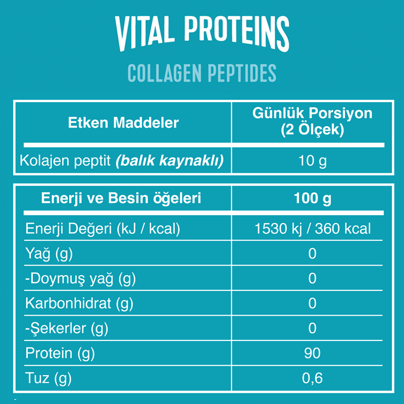 Vital Proteins Marine Collagen 221Gr + 10 Saşe Nötr Tat