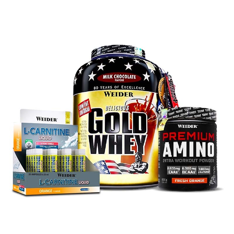 Weider Gold Whey 2300 Gr + Amino Intra Workout + L-Carnitine 3000 Mg Kombinasyonu