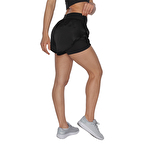 MuscleCloth 2 In 1 Kadın Taytlı Şort Siyah