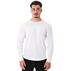 MuscleCloth Elite Reglan Uzun Kollu T-Shirt Beyaz