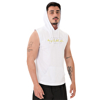 MuscleCloth Icon Kapüşonlu Kolsuz T-Shirt Beyaz