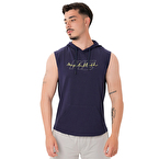 MuscleCloth Icon Kapüşonlu Kolsuz T-Shirt Lacivert
