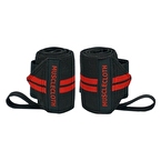 MuscleCloth Pro Wrist Wraps 2'li Paket Siyah Kırmızı