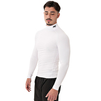 MuscleCloth Tech Mock Uzun Kollu T-Shirt Beyaz