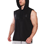 MuscleCloth Training Club Kapüşonlu Kolsuz Sweatshirt Siyah