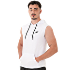 MuscleCloth Training Kapüşonlu Kolsuz T-Shirt Beyaz