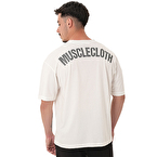 MuscleCloth Washed Oversize T-Shirt Kırık Beyaz