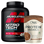 Muscletech Nitro-Tech Whey Protein 1814 Gr + Clean Powders Protein Granola Kombinasyonu