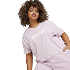 Puma Essentials Logo Cropped Kadın Kısa Kollu T-Shirt Lila