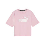 Puma Essentials Logo Cropped Kadın Kısa Kollu T-Shirt Pembe