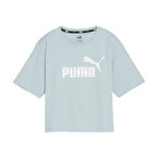 Puma Essentials Logo Cropped Kadın Kısa Kollu T-Shirt Turkuaz
