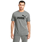 Puma Essentials Logo Kısa Kollu T-Shirt Gri