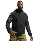 Puma Run Favourite Fermuarlı Kapüşonlu Sweatshirt Siyah