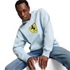 Puma Scuderia Ferrari Race Big Shield Kapüşonlu Sweatshirt Açık Mavi