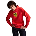 Puma Scuderia Ferrari Race Big Shield Kapüşonlu Sweatshirt Kırmızı