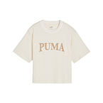 Puma Squad Graphic Kadın Kısa Kollu T-Shirt Bej