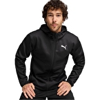 Puma Train All Day PWRFleece Fermuarlı Kapüşonlu Sweatshirt Siyah Beyaz