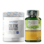 Supplementler.com Creatine (Creapure®) 255 Gr + Nature's Supreme Multivitamin for Men 100 Kapsül Kombinasyonu