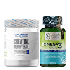 Supplementler.com Creatine (Creapure®) 255 Gr + Nature's Supreme Omega 3 1000 Mg 60 Kapsül Kombinasyonu