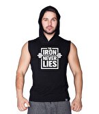 Supplementler.com Iron Never Lies Kapüşonlu Kolsuz T-Shirt Siyah