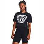 Under Armour Collegiate Kadın Kısa Kollu Crop T-Shirt Siyah