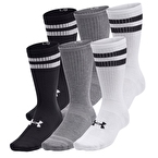 Under Armour Essential 6'Lı Paket Crew Çorap Beyaz Siyah