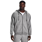 Under Armour Rival Fleece Fermuarlı Kapüşonlu Sweatshirt Gri