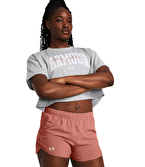 Under Armour Scripted Kadın Kısa Kollu Crop T-Shirt Gri