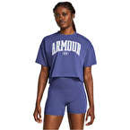 Under Armour Scripted Kadın Kısa Kollu Crop T-Shirt Mor