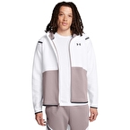 Under Armour Unstoppable Fleece HD EU Tam Fermuarlı Sweatshirt Beyaz Gri