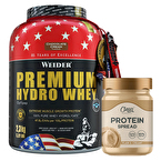 Weider Premium Hydro Whey Protein Tozu 2300 Gr + Clean Powders Protein Spread Fındık Kreması Kombinasyonu