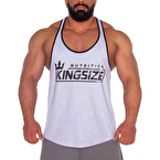 Kingsize Logolu Klasik Tanktop Açık Gri Melanj