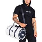 MuscleCloth Deri Silindir Çanta Beyaz