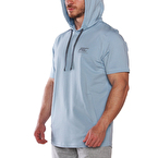 MuscleCloth MC-X Kapüşonlu Kısa Kollu Sweatshirt Açık Mavi