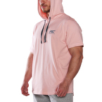 MuscleCloth MC-X Kapüşonlu Kısa Kollu Sweatshirt Somon