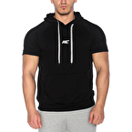 MuscleCloth Pro Kapüşonlu Kısa Kollu Sweatshirt Siyah