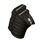 MuscleCloth Pro Knee Wraps Diz Bandajı 2'Li Paket - Cırt Bantlı Siyah