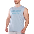 MuscleCloth Training Club Drop Arm Kolsuz T-Shirt Açık Mavi