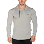 MuscleCloth Training Kapüşonlu Uzun Kollu T-Shirt Gri