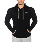MuscleCloth Training Kapüşonlu Uzun Kollu T-Shirt Siyah